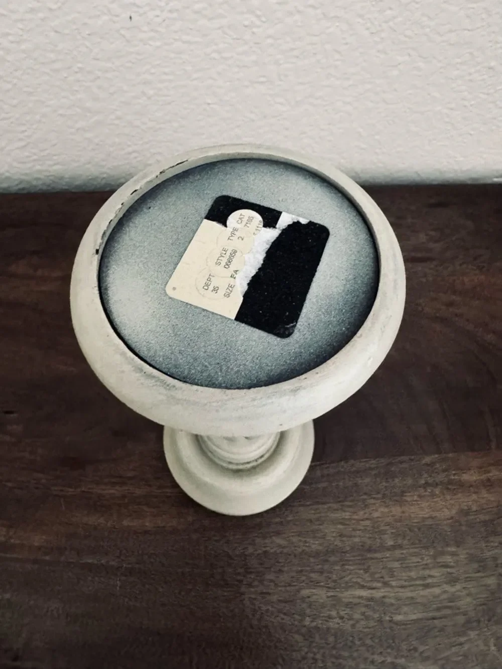 Gray Farmhouse Candlestick Pillar Candle Holder
